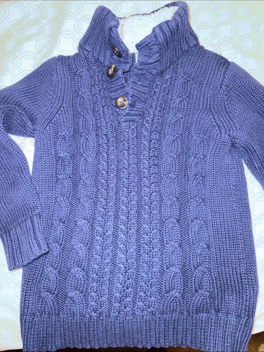 🏖️10 items for $20☀️ Baby Gap Cozy Cable Knit navy Button-Accented Sweater
